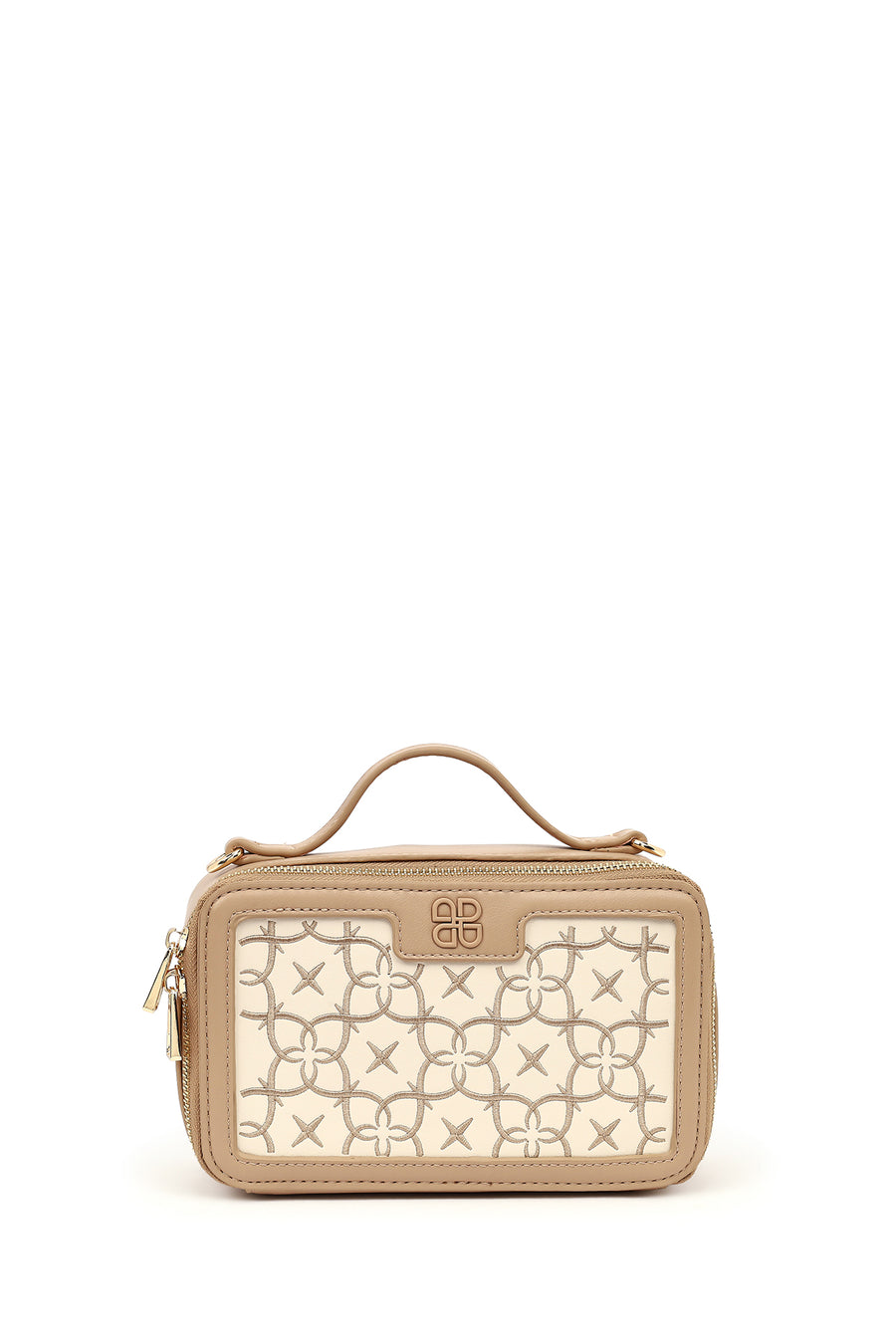 Women's Beige Long Strap Printed Shoulder Bag