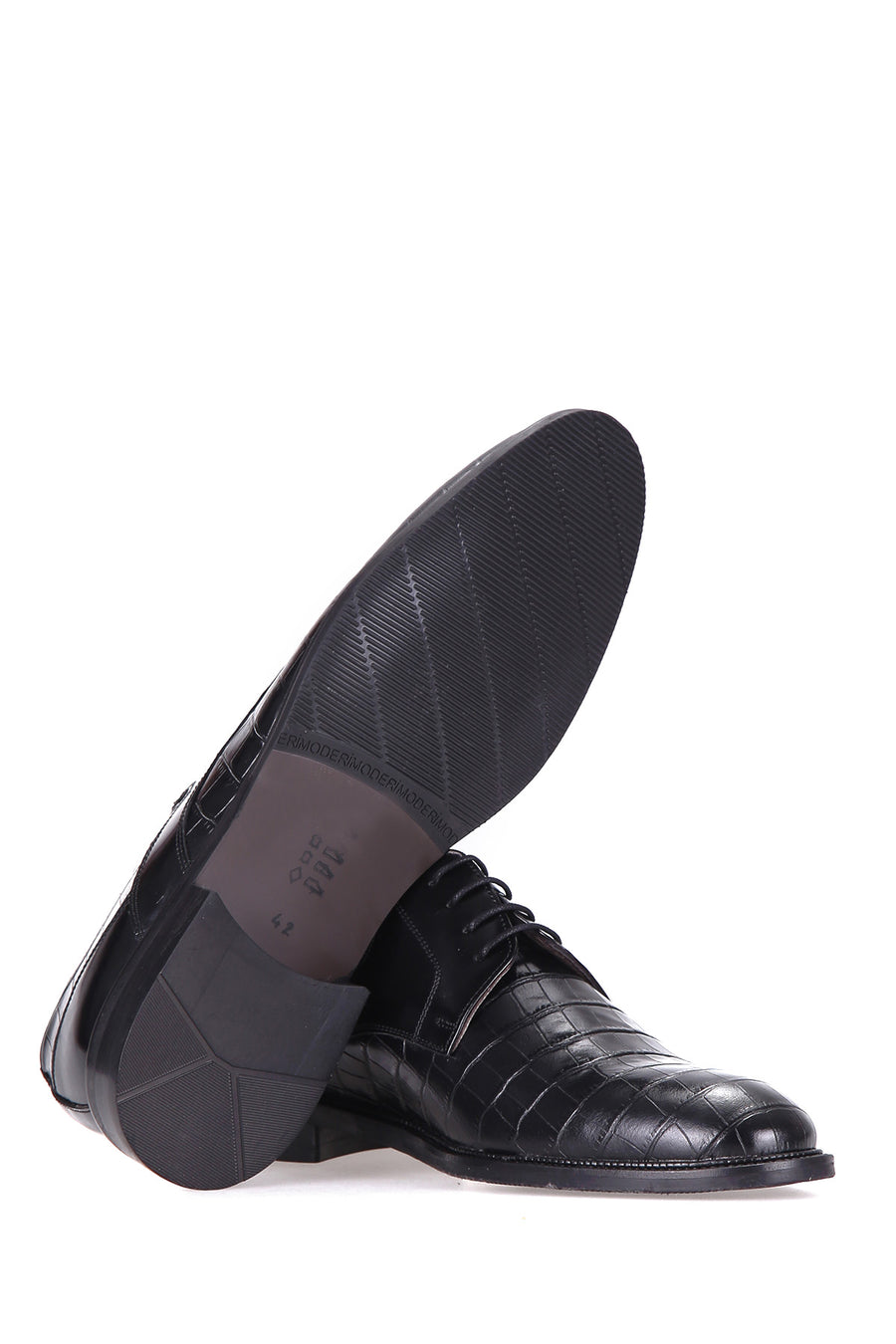Crocodile Patterned Men's Leather Shoes