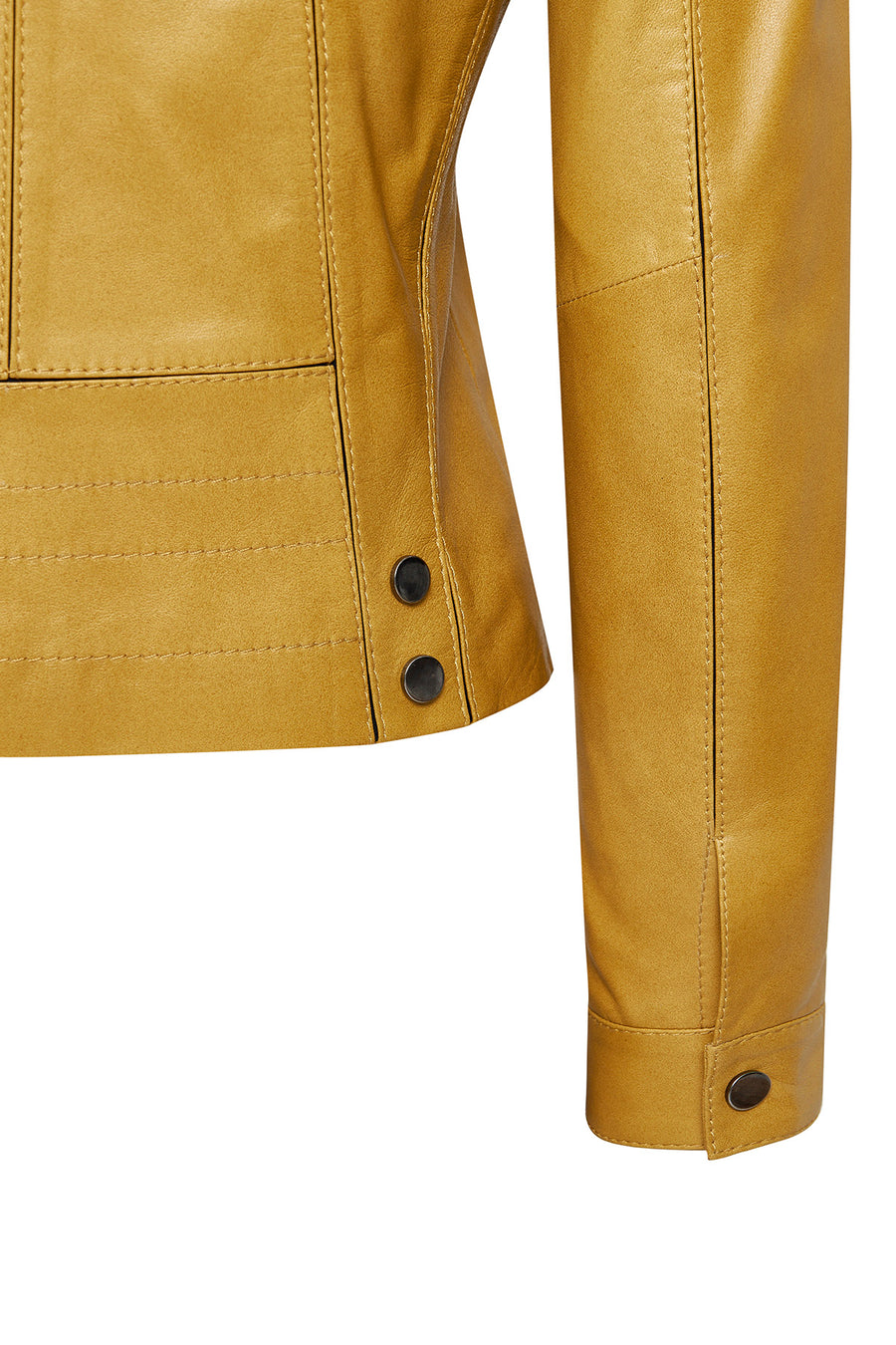 Linda Women's Yellow Short Leather Jacket