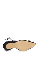 Women's Black Suede Leather Heeled Shoes | Derimod