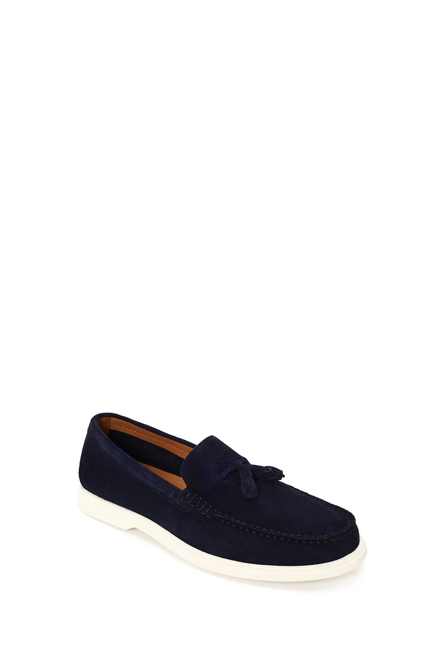 Erkek Lacivert Püsküllü Süet Deri Casual Loafer
