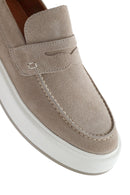 Erkek Bej Süet Deri Casual Loafer | Derimod