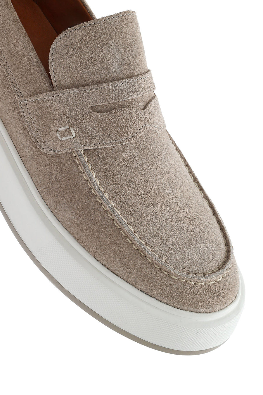 Erkek Bej Süet Deri Casual Loafer