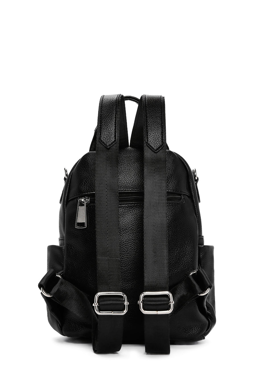 Women's Black Strap Quilted Backpack