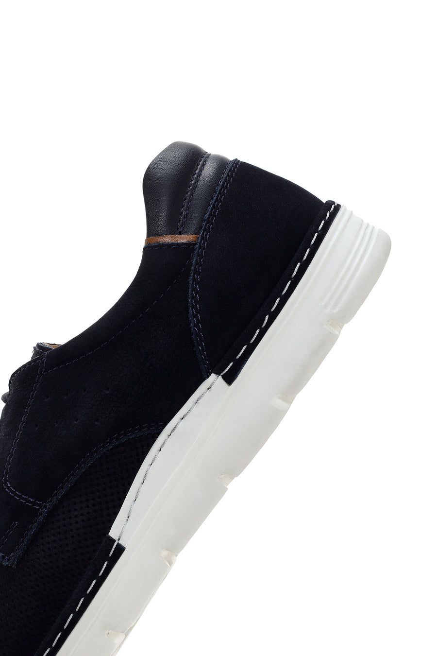 Men's Navy Blue Lace-up Leather Casual Shoes