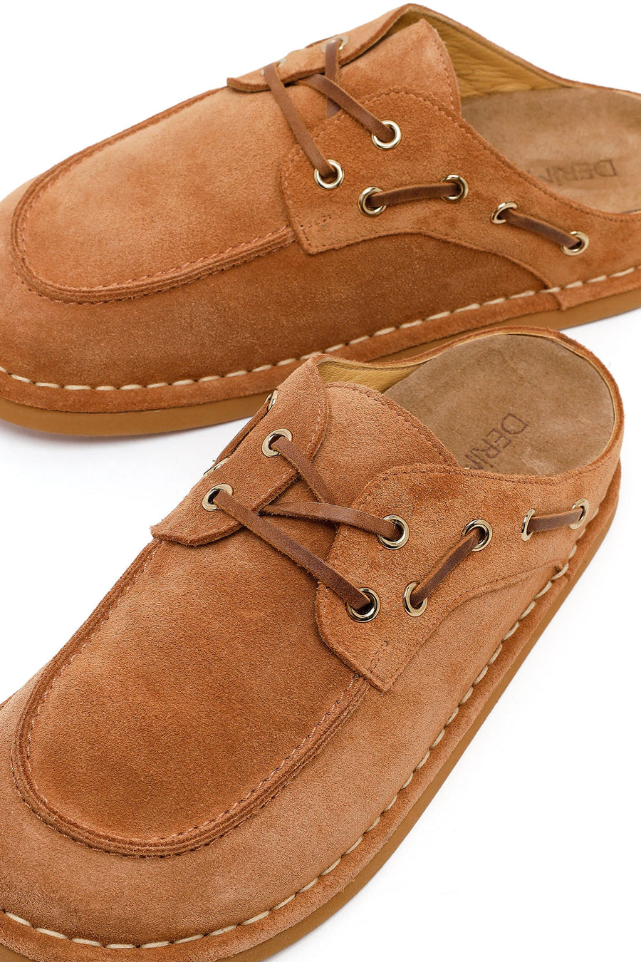 Women's Camel Suede Leather Slippers