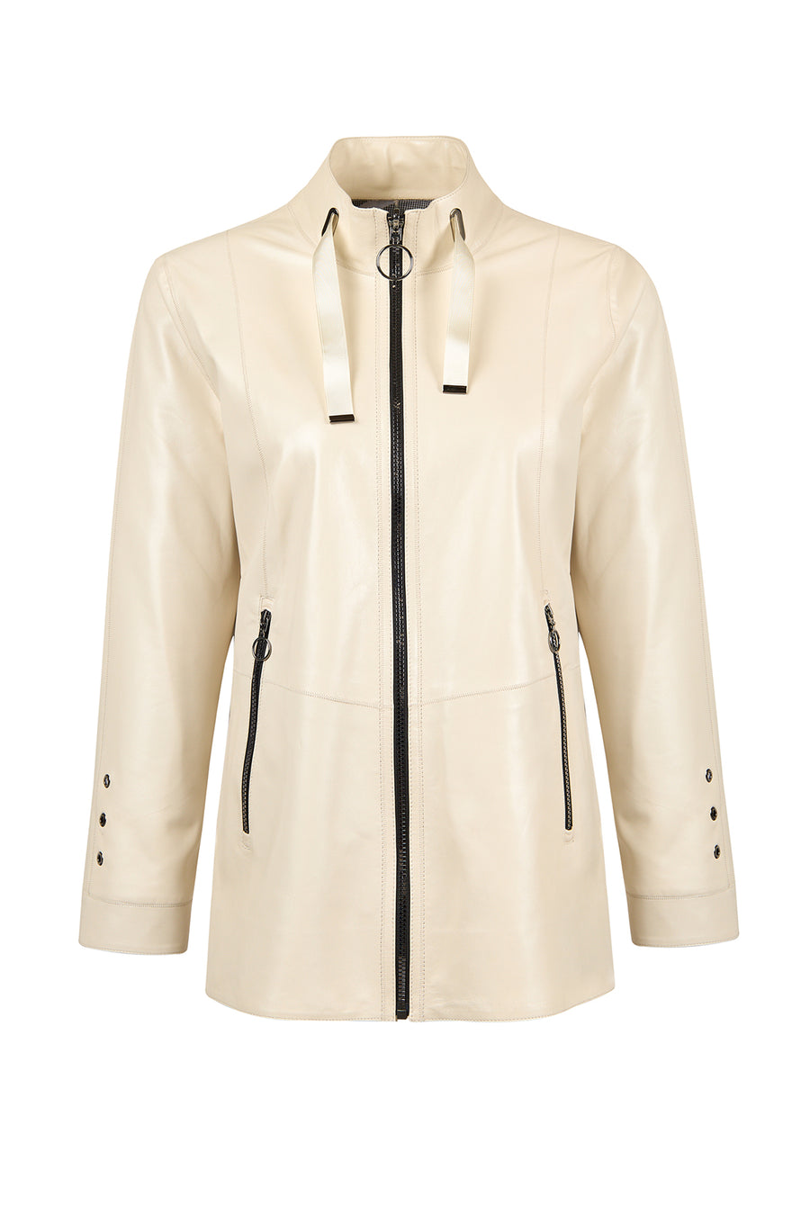 Dorothy Woman Beige Wide-Fit Leather Jacket