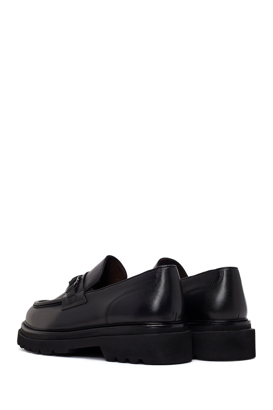 Male Black Leather Casual Loafer