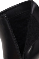 Woman Black Zip Closure Stiletto Heel Leather Boots | Derimod
