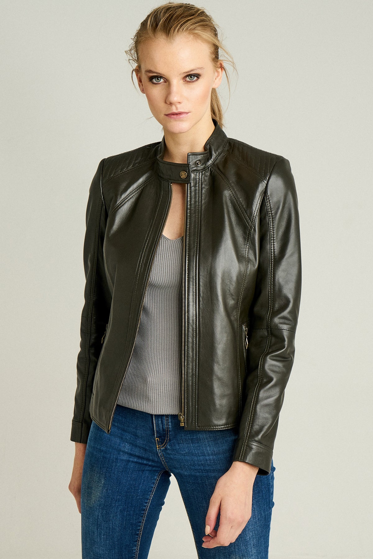 NORMA WOMEN'S LEATHER JACKET 15WGE512547 | Derimod