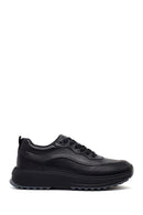 Erkek Siyah Bağcıklı Kalın Tabanlı Deri Casual Sneaker | Derimod