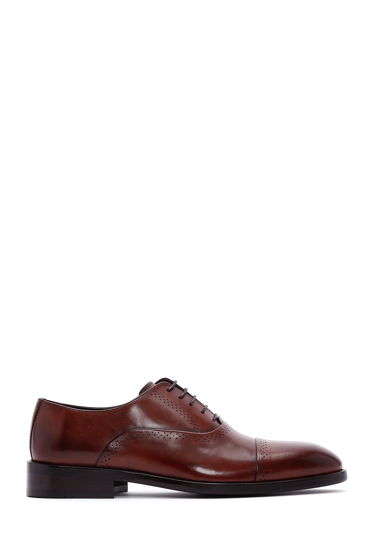 Erkek Kahverengi Deri Klasik Oxford Ayakkabı