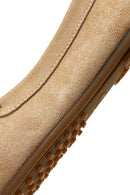 Women's Beige Suede Leather Loafer | Derimod