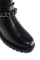 Women's Black Chain Zippered Casual Boots | Derimod