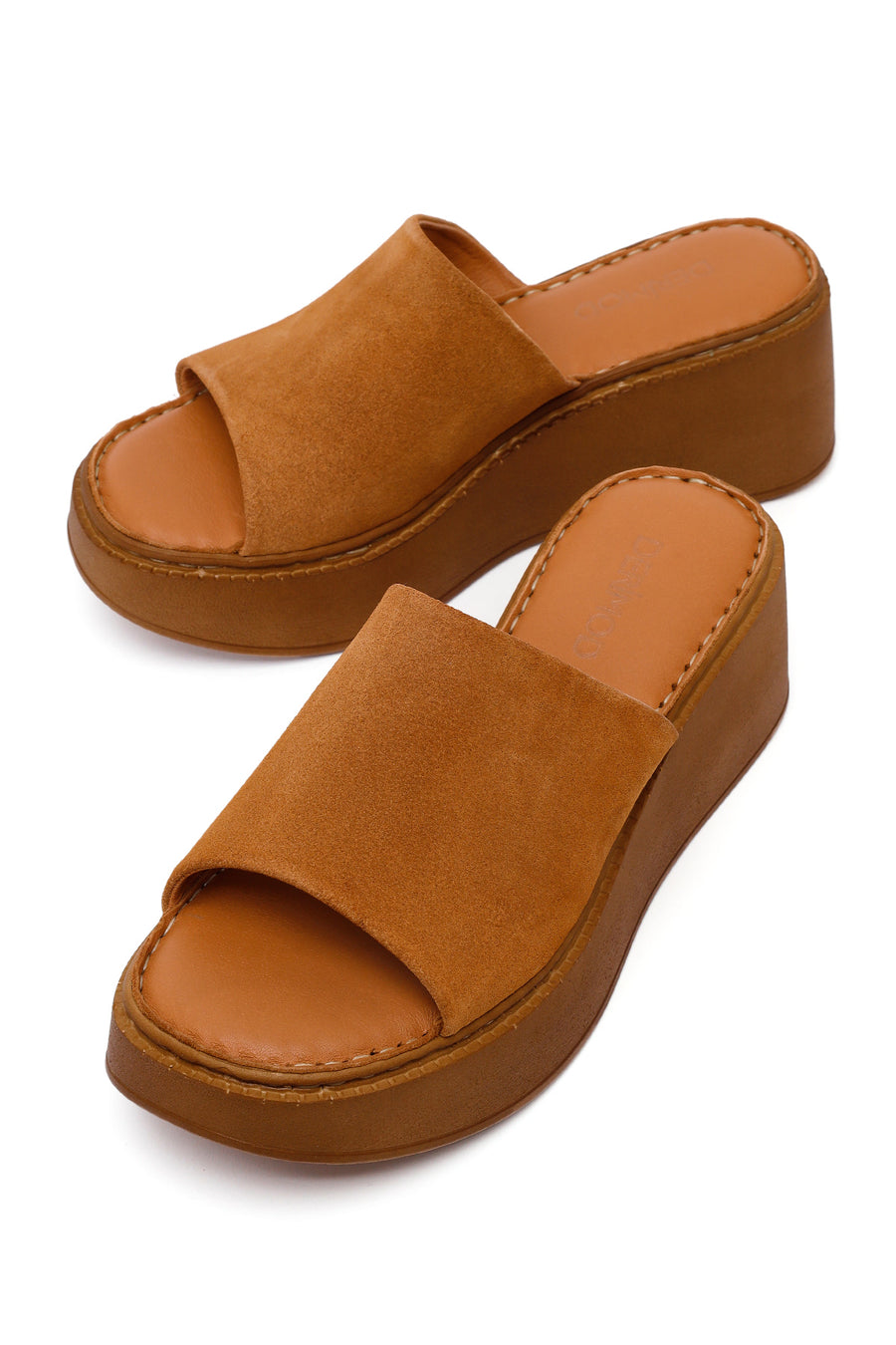 Woman Dark Dusty Pink Wedge Heel Suede Slipper