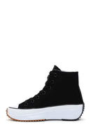 Women's Black Thick Sole High Top Sneaker | Derimod