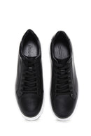 Men's Black Leather Thick Soled Sneaker | Derimod