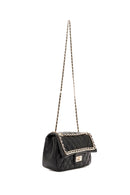 Women's Black Long Strap Quilted Patterned Shoulder Bag | Derimod