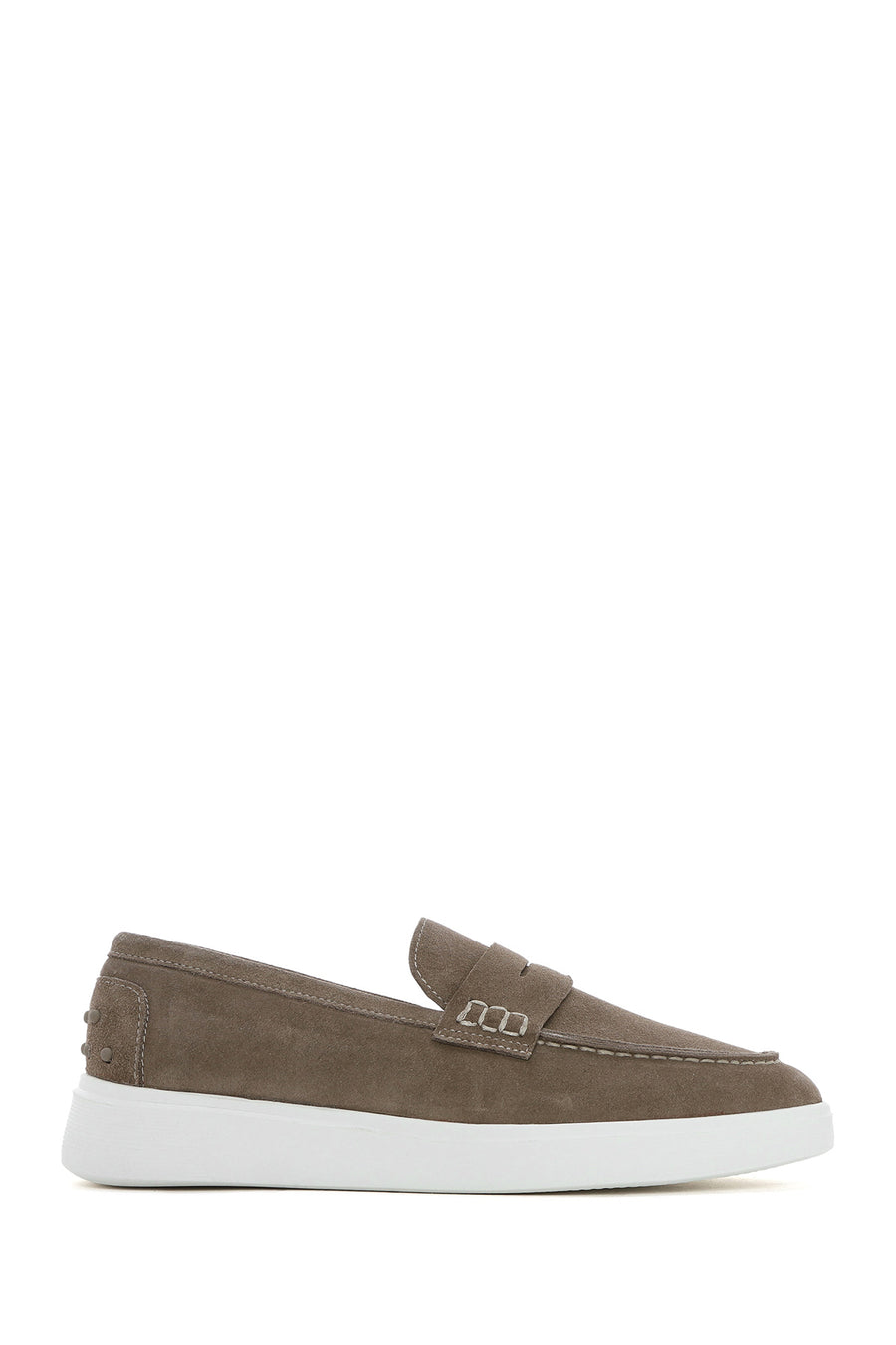 Erkek Vizon Kalın Tabanlı Süet Deri Casual Loafer 25SFD740910 | Derimod