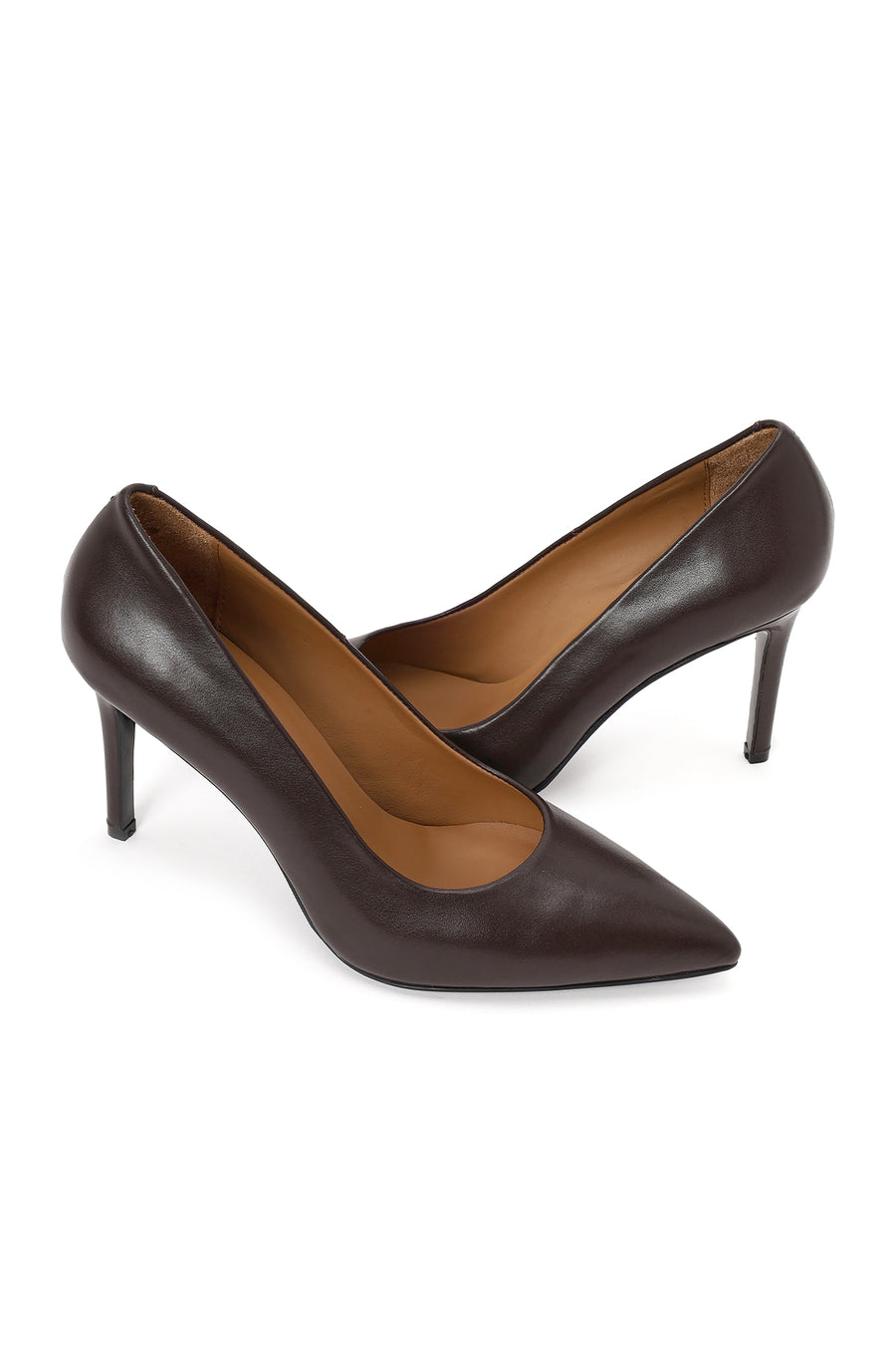 Woman Brown Thin-heeled Leather Stiletto