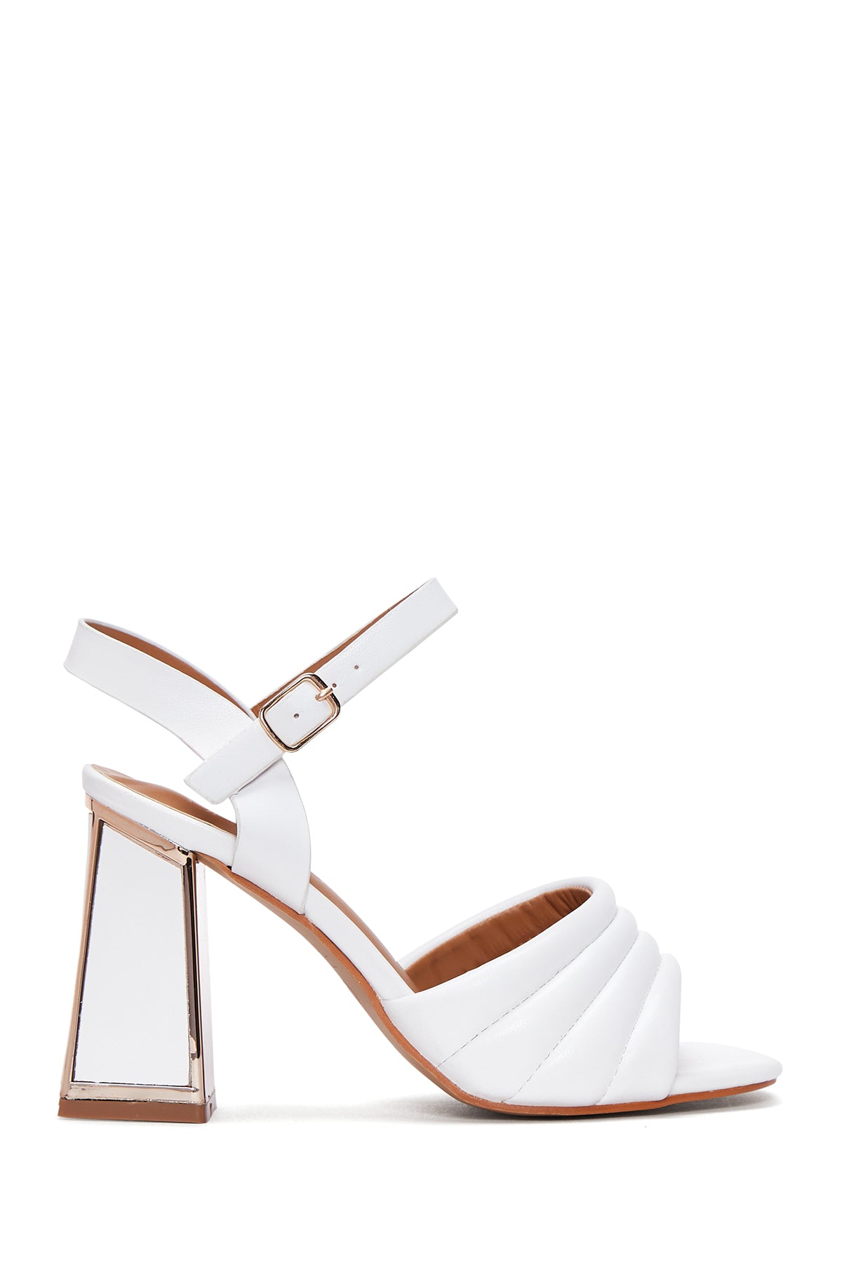 Women's White Thick Heeled Sandals 22SFE464618 | Derimod