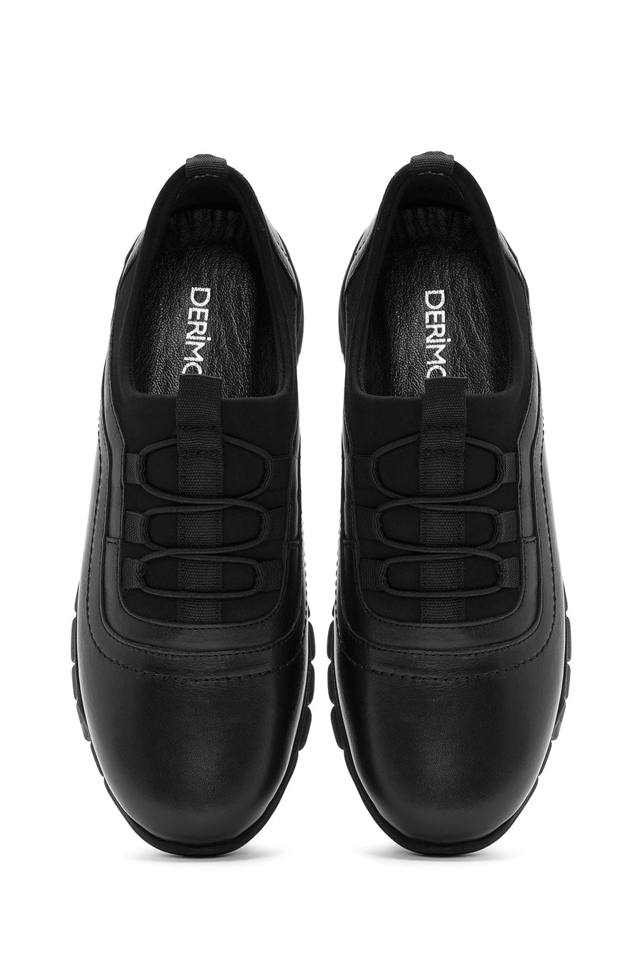 Women's Black Leather Comfort Shoes