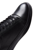 Men's Black Leather Casual Sneaker | Derimod