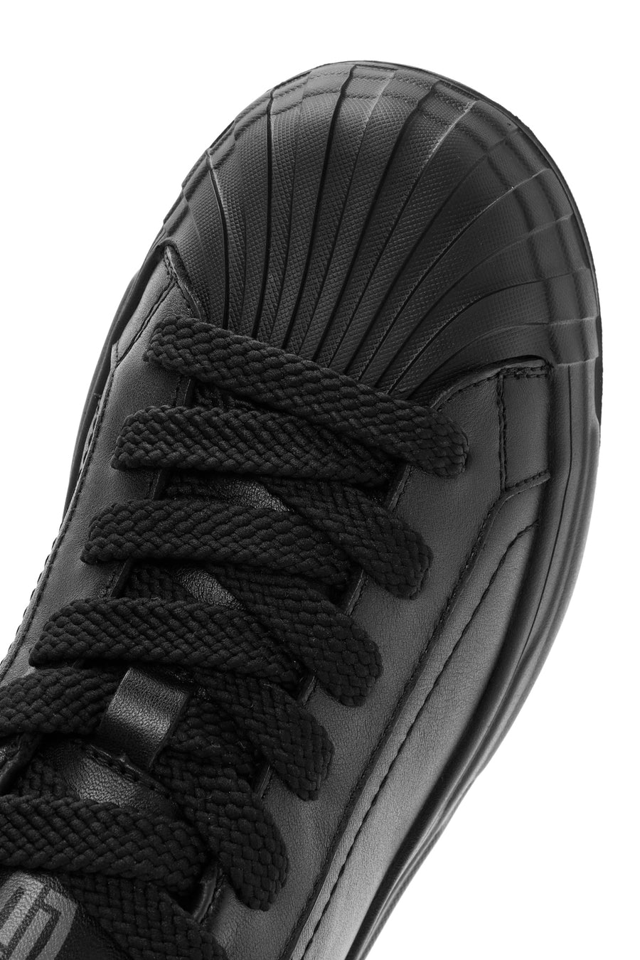 Men's Black Lace-up Leather Sneaker