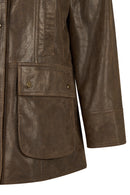 Gateaway Woman Brown Leather Coat | Derimod