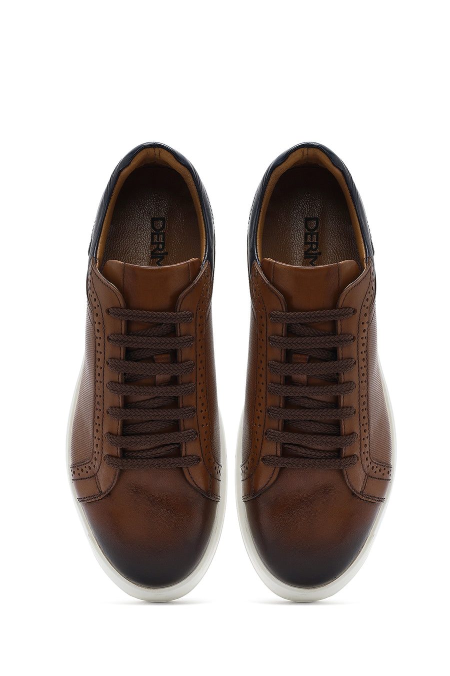 Men's Tan Lace-up Leather Sneaker
