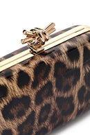 Woman Leopard Print Long Chain Strap Mini Box Evening Bag | Derimod