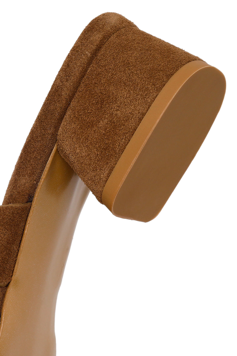 Woman Mink Thick-Heeled Suede Slipper