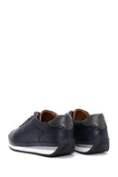 Men's Navy Blue Lace-up Leather Casual Sneaker | Derimod