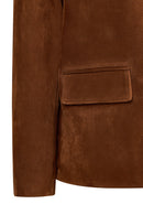 Melanie Woman Whisky Nubuck Leather Blazer Jacket | Derimod