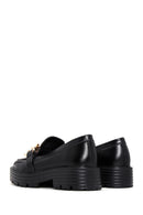 Women's Black Thick Soled Masculine Loafer | Derimod