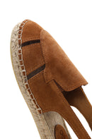 Women's Tan Suede Leather Espadrille | Derimod