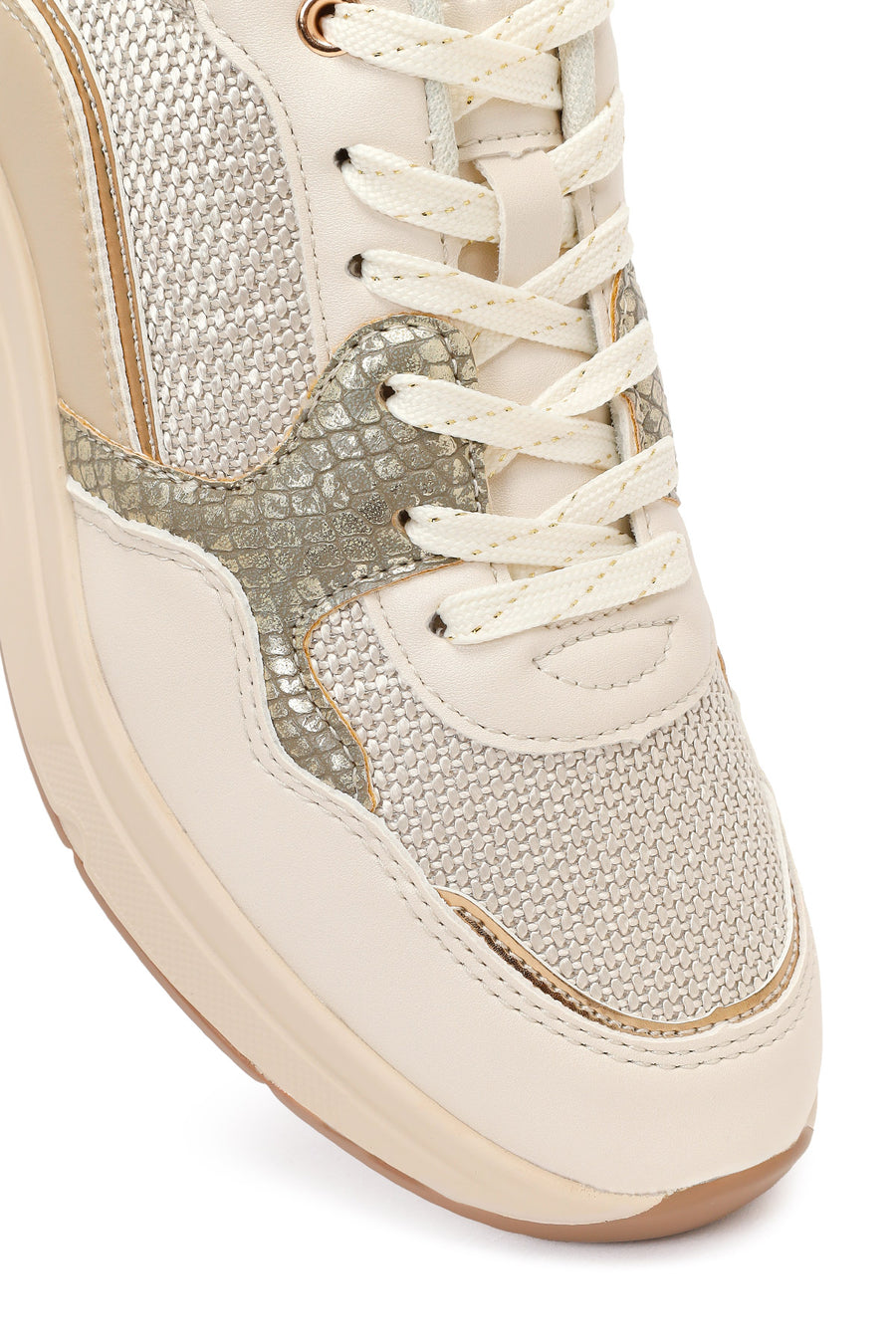 Women's Beige Thick Soled Sneaker