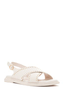 Women's Cream Strappy Sandals | Derimod