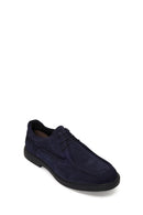 Male Navy Lace-up Suede Casual Shoes | Derimod