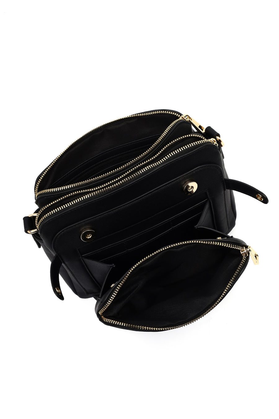 Woman Black Long-Strap Crossbody Bag
