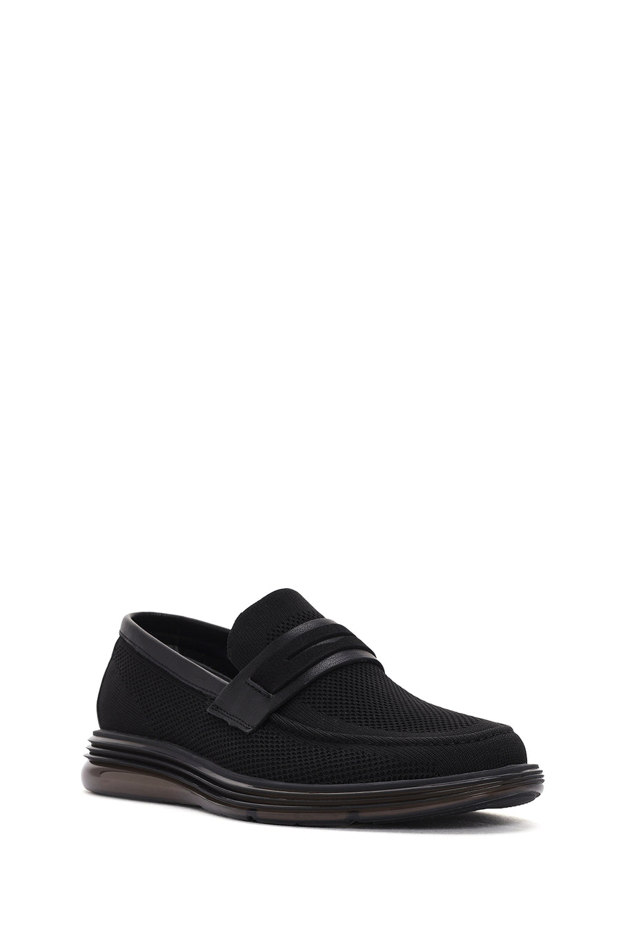 Men's Black Fabric Loafer
