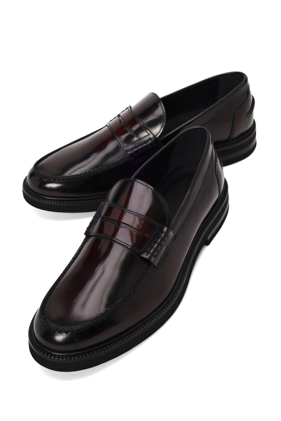 Erkek Bordo Deri Casual Loafer