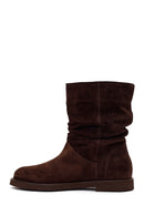 Woman Brown Suede Boots | Derimod