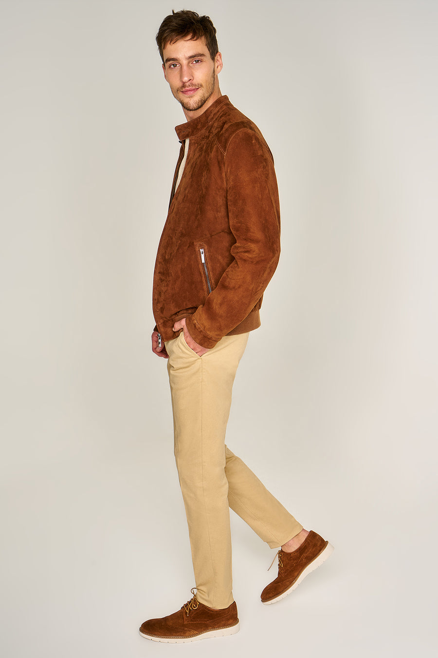 Men's Tan Suede Leather Shoes 18SFD340410 | Derimod