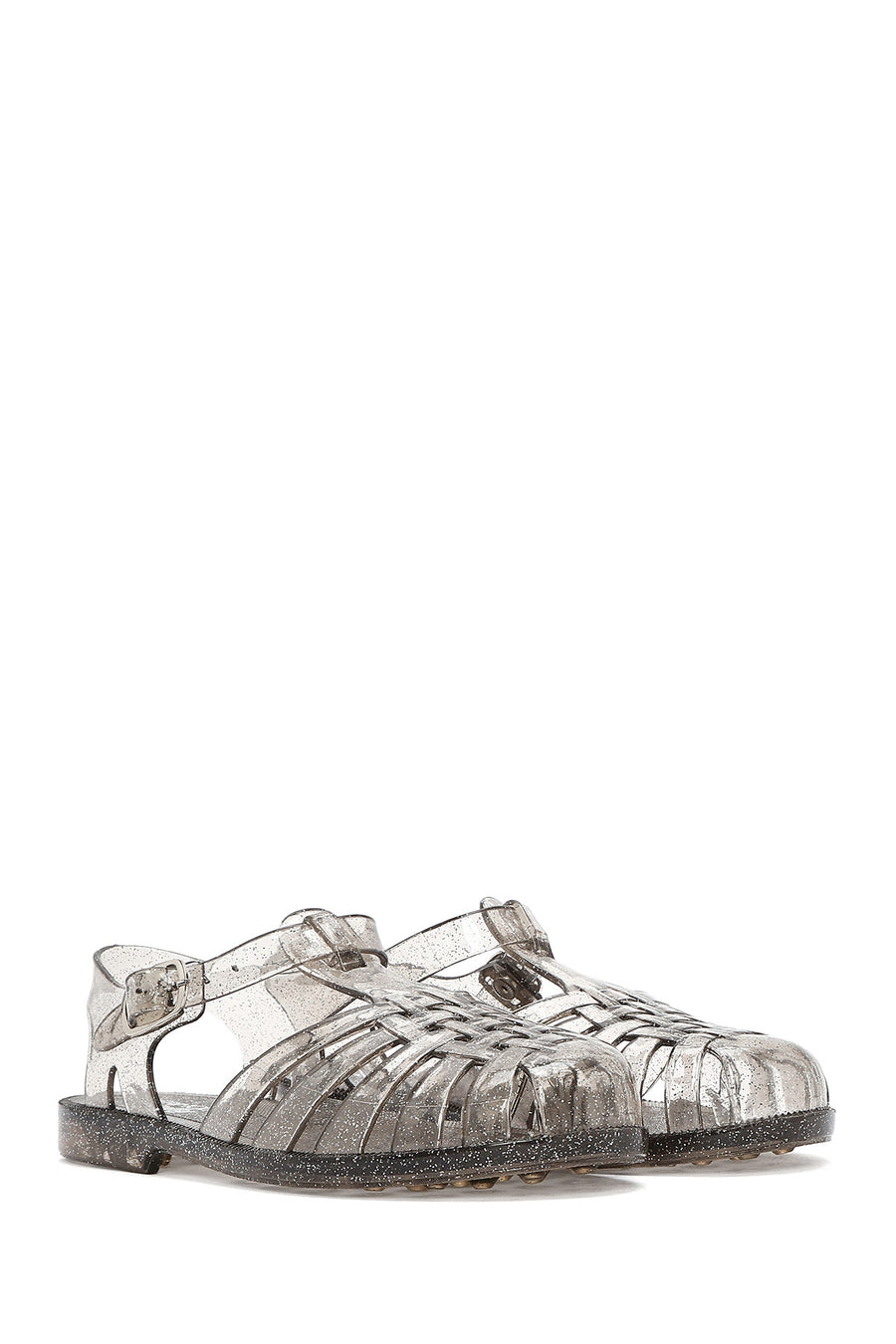 Women's Black Ankle Strap Jelly Sandals