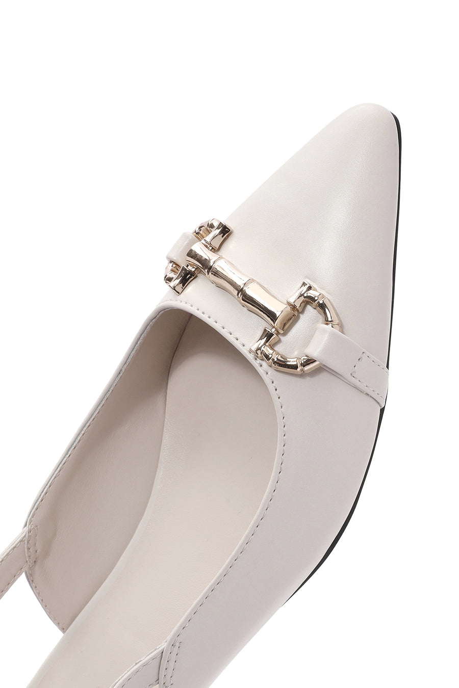 Women's Cream Accessory Open Back Ballerinas