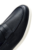 Men's Navy Blue Leather Loafer | Derimod
