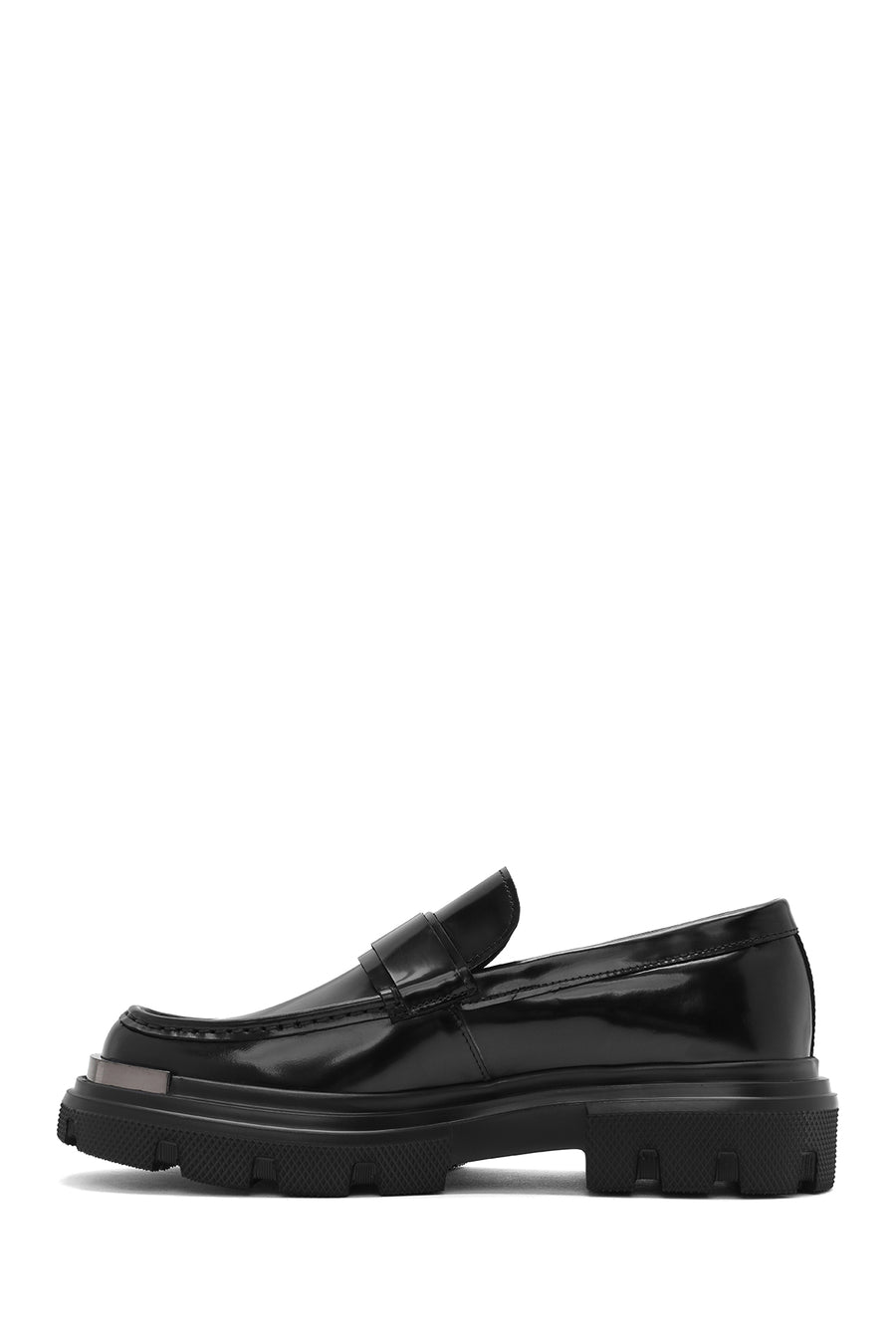 
Men's Black Thick Sole Leather Loafer
