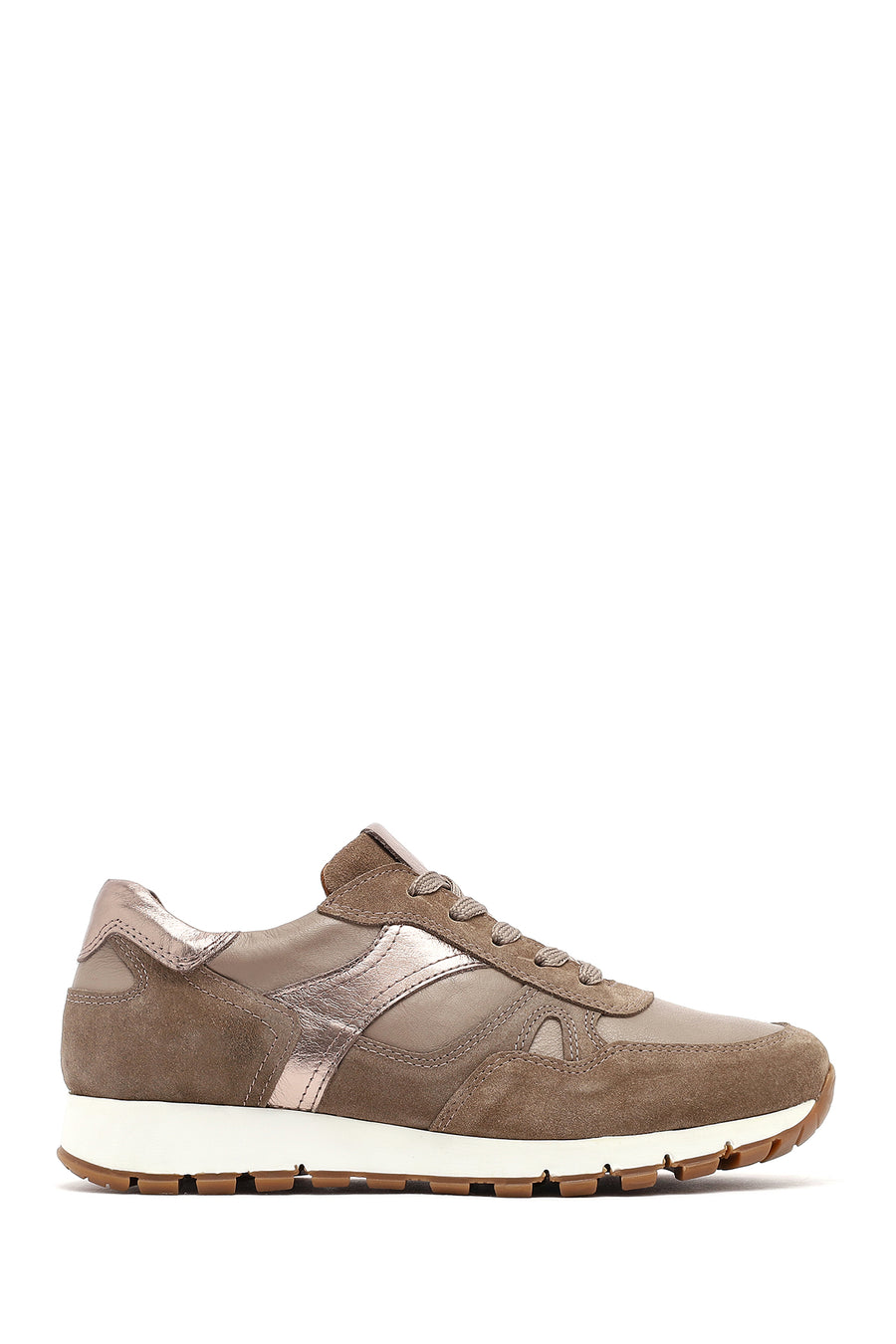 Kadın Vizon Bağcıklı Deri Sneaker 25AFD370414 | Derimod