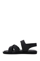 Men's Black Nubuck Leather Sandals | Derimod